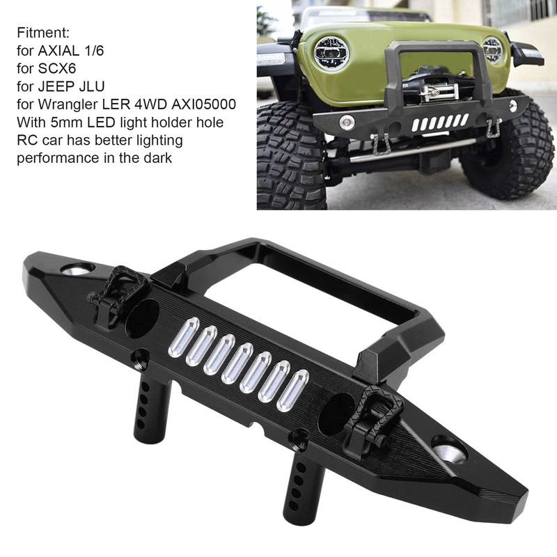Front Bumper Aluminum Alloy RC Car Accessory with LED Light