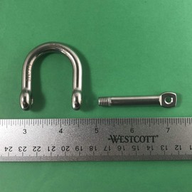 US STAINLESS Stainless Steel 316 Wide D Shackle 5/16" (8mm) Marine Grade