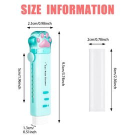 HDKAJL Cat Paw Eraser, Pack of 4 Retractable Erasers, Cute Erasers for Children, Kawaii Erasers Push-Pull Eraser for Carnival, Students, Writing, Office, School Supplies