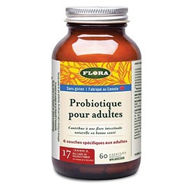Flora - Adult's Probiotic, Six Adult-Specific Strains, Gluten Free, Raw Probiotic with 17 Billion Cells, 60 Vegetarian Capsules