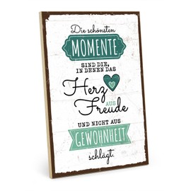 TypeStoff HS-01144 Wooden Sign with Saying - Joy - Vintage Look with Quote as a Gift and Decoration on the Theme of Laughter and Motivation