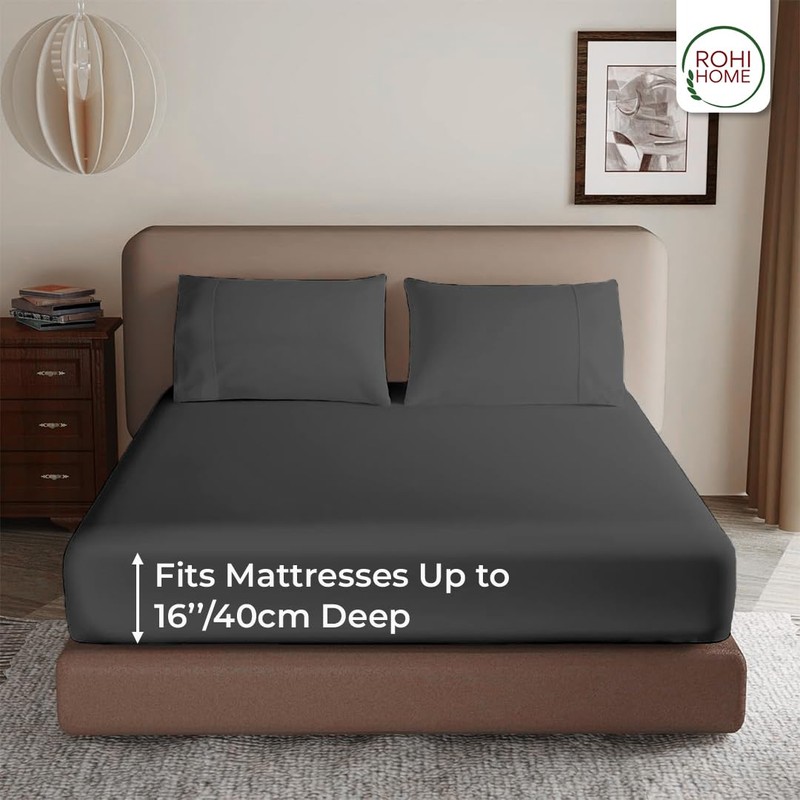 Rohi Double Fitted Sheet 100% Microfibre – 16'' (40cm) Extra