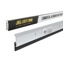 JELOSTONE 2 Pack - Commercial Door Bottom Sweep JS-N315, Heavy Duty Aluminum with Weather-Tolerant Neoprene Insert, UV-Resistant, 36", Clear Anodized – Ideal for Residential & Commercial Use