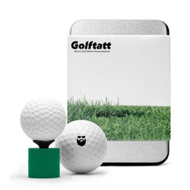 Golf Ball Stamp - Easy Markings Golf Ball Marking Gifts for Golfers Dad Husband Boyfriend Self-Ink Golf Ball Stamper Reusable (Golf-Mustache)