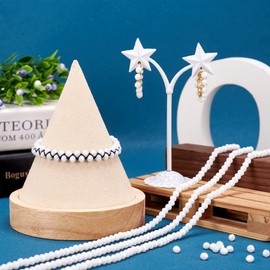 10 Strands Briolette Crystal Glass Beads 4x3mm Faceted Rondelle AB Color White Glass Tiny Loose 1300pcs for Bracelets Jewelry Making