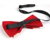 Alizeal Men's Pre-tied Golden-Metal-Edged Two-Layer Bow Ties (Black)