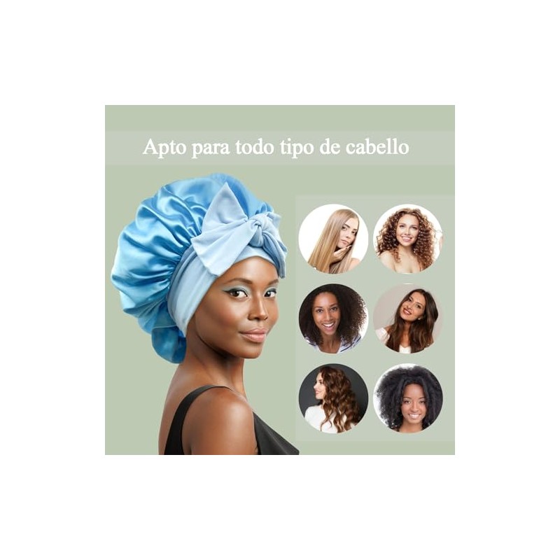 RUAKIVA Gorro de Pelo Rizado de Satn,Gorro de Dormir de