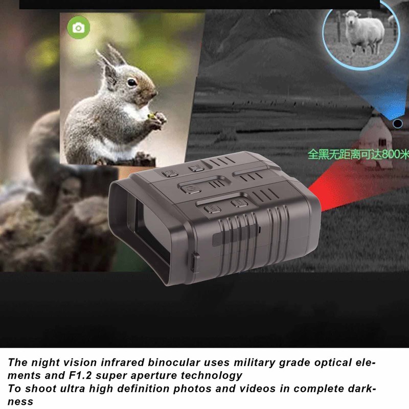 Night Vision Binoculars 5X Zoom 3in Screen IP54 Waterproof Light