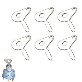 6 PCS Universal Ignition Keys Spare Switch Universal Key Massey Ferguson For Lucas Ignition Switch Compatible with Tractors Agricultural Ford Heavy Equipment(Lucas T250 Bomag Excavators)