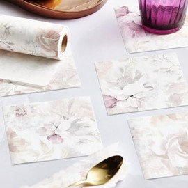 CECI New York X MY DRAP Marise Cotton Cocktail Napkins, Single-use or Reusable (4.5" x 4.5" 50 Units per Roll)