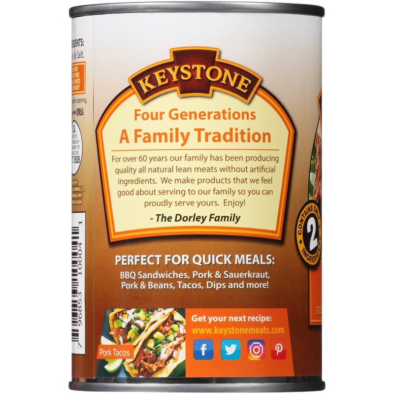 Keystone 6 Canned Pork, Keystone Meat 🇺🇸USA Made, 14.5 oz