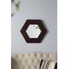 ZJMTOCYU Hexagon Wall Mirror with Solid Wood Frame, Decorative Accent