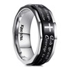 King Will Spinner 8mm Stainless Steel Ring Black Religious Cross