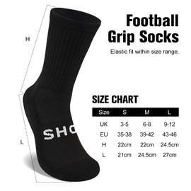 inaWarm Football Grip Socks for Men Women & Kids 3 Pairs, Breathable Cushioned Football Rugby Basketball Tennis Socks with Non Slip Grip Tech, Arch Compression for Multi-Sport Training Boys Adults