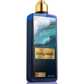 WOW Skin Science- Gel de baño espumoso Wild Aqua, gel de baño para mujeres, gel de baño para hombres, gel de baño con vitamina E, acné en pieles secas B