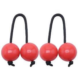 2 Pairs Aslatua Shakers, Kashaka Musical Percussion Instrument African Asalato Shaker Rhythmic Balls, Red
