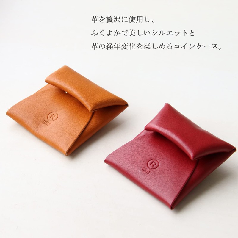 PORCO ROSSO Seamless Coin Case, Original Tochigi Leather, Made in