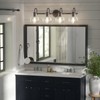 PRIMEPLUS Matte Black Bathroom Vanity Light Fixtures, 4 Light Vanity
