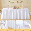 White Polyester Table Cloths for Rectangle 4 Foot Tables, 1