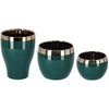 KOTARBAU® Ceramic Flower Pot Planter Green Gold Round 100 mm
