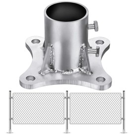 Zonon 2 1/2" Posts Chain Link Fence Post Parts (2 3/8" Od) Floor Flange, Pipe Flange Metal Galvanized Steel Round Posts, Fence Post Base Outdoor(1 Pcs)