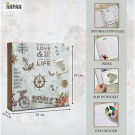 ARPAN Photo Album Slip In Case Memo Photograph For 200 x 4 x 6 Inch / 10x15 cm Picture (Slogan Art)