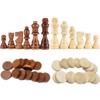 62 Pieces Wooden Checker Pieces & Chess Pieces 2 in
