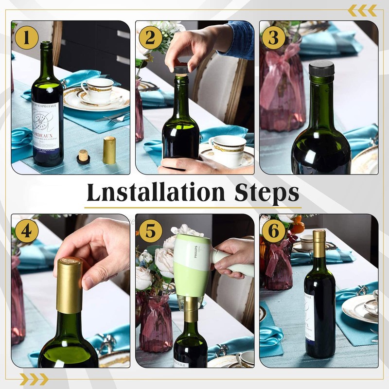 100 Pcs Wine Bottle Cork Stopper Plastic Top Kits, 50