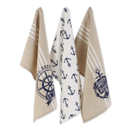 DII Maritime Collection Kitchen Dishtowel Set, 18x28, Seafair, 3 Piece