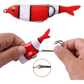 Soft Fishing Lures Kit for Pike Trout, Plastic Fish Bait Kit Swimbaits with Ultra-Sharp Double Hook Fishing Tackle Box for Walleye Perch Bass Fishing
