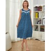 Bloggerlove Long Night Gown for Women Cotton Sleeveless House Dress