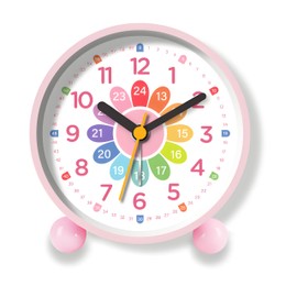 Sunshine smile Children's Alarm Clock for Beginners to School, Children's Alarm Clock Analogue No Ticking Children's Alarm Clock with Night Light, Silent Learning Alarm Clock for Boys and Girls