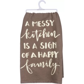 PBK A Messy Kitchen ~ Sign Of A Happy Family~TEA TOWEL 28"~Hand/Kitch