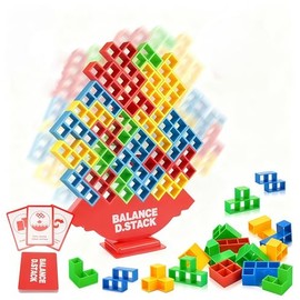 Tetris Juegos de Mesa Familiares, 64 PCS, Juego de Mesa de Equilibrio  Stack Attack,Juguetes de Juegos Apilar Balance,para Niños y Adultos, Ideal...  