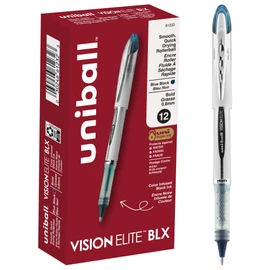uniball Vision Elite BLX Rollerball Pens, Bold Point (0.8mm), Blue BLX Ink, 12 Pack