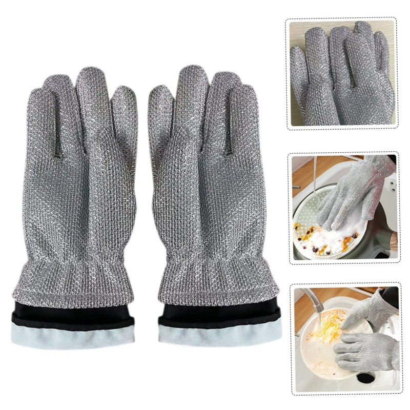 KICHOUSE Comfortable Kitchen Washing Gloves Heat Resistant Dishwashing Gloves for