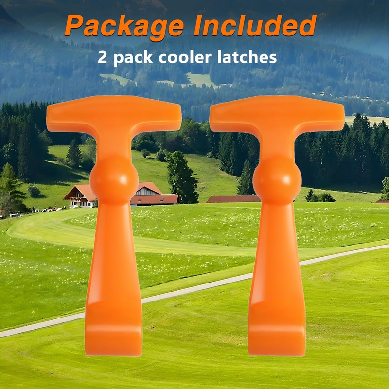 RUHUALIFE 2 Pack Orange Lid Latches Replacements Hard Cooler Handle