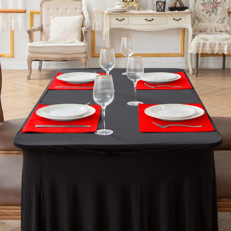 Rinpon Cloth Placemats Set of 8, Linen Type Fabric Placemats