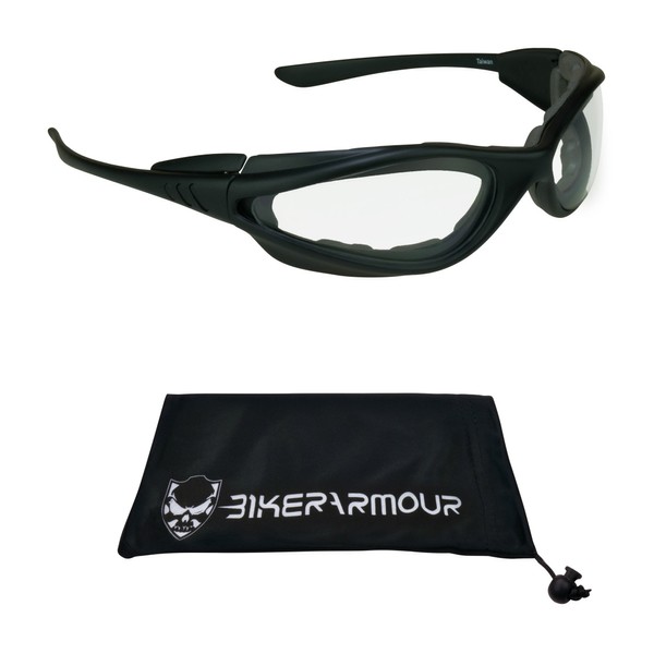 Bikershades Motorcycle Safety SunGlasses for Men EVA Foam Padding Riding
