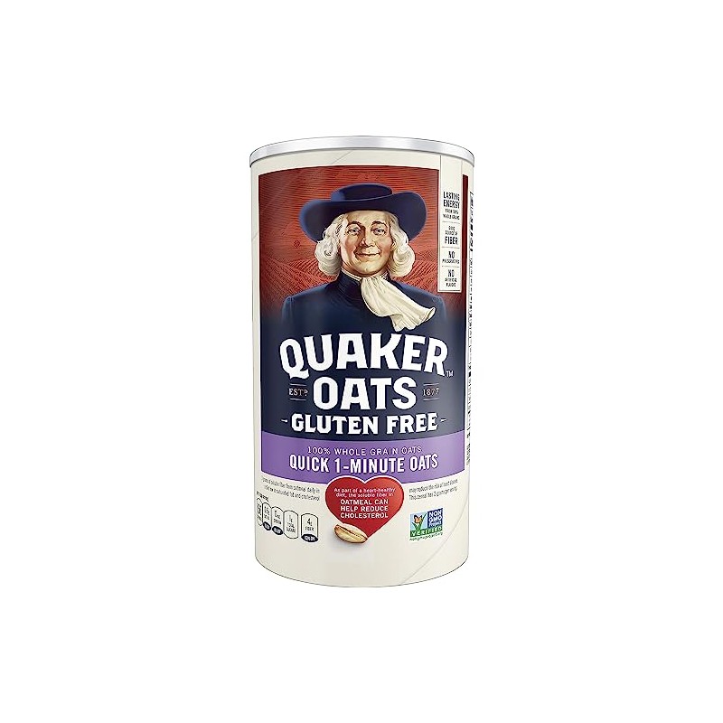 Quaker Oats Gluten Free 1-Minute Quick Oats, Breakfast Cereal, 18