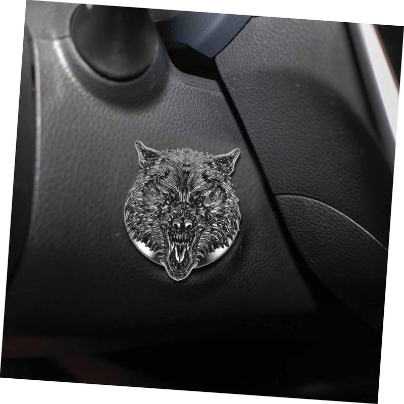 FOYTOKI Accessories Wolf Head Push to Start Button Cover for