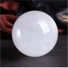White Crystal Ball Power Stone Round Sphere Figurine Interior Himalayan