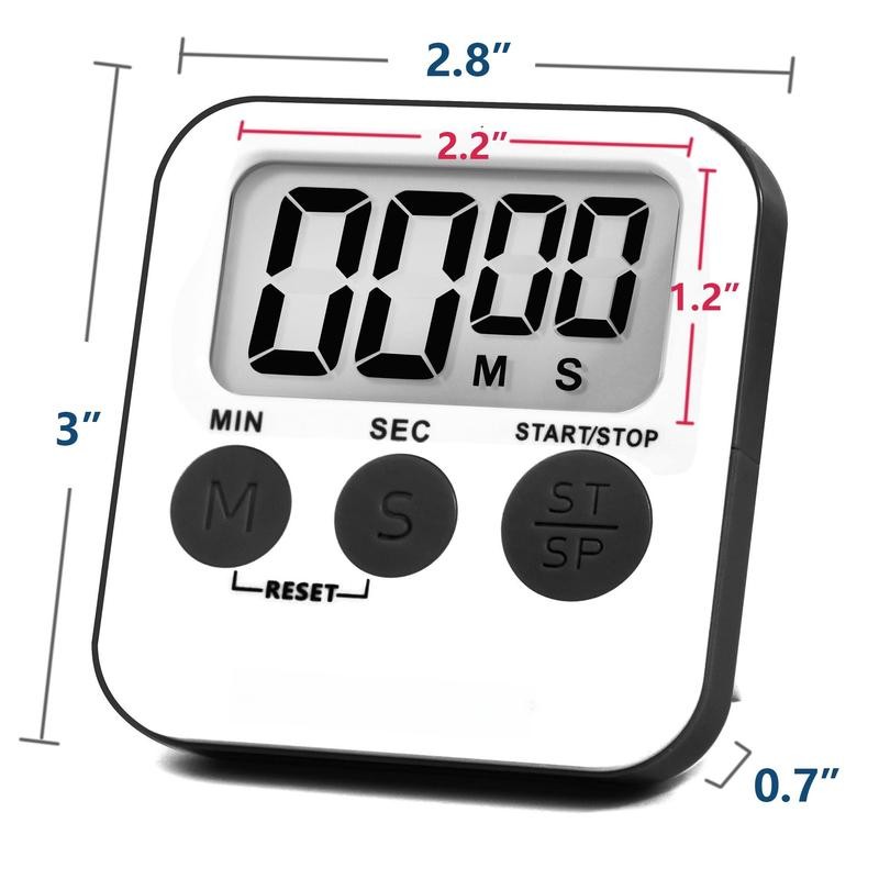 Kitchen Timer for Cooking Loud Alarm Large Display Auto Memory
