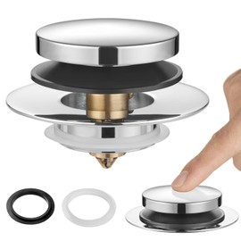 Washever Universal Bathtub Stopper, Pop Up Bath Tub Drain Stoppers, EZ Install Bathtub Drain Replacement Trim Kit, Replaces Lift and Turn, Tip-Toe and Trip Lever Drains for Tub(Brushed Nickel)