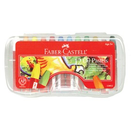 Faber-Castell Blendable Oil Pastels In Durable Storage Case- 12 Vibrant Colors - Non-Toxic Pastels for Kids