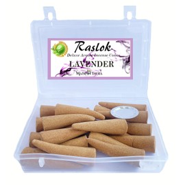 Raslok 100% Natural & Pure Incense Cones | Home Made | Home Dipped Best Scents Cones (Lavender, Pack of 20)
