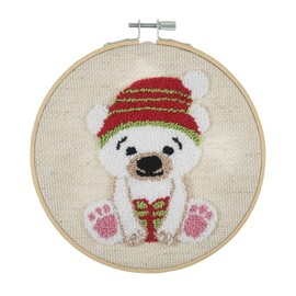 Trimits Embroidery Punch Needle Hoop Kits, 15.2cm 6”, Bear