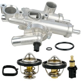 68003582AB 902-319 Aluminium Engine Coolant Thermostat Housing Compatible with Chrysler 200 Sebring Dodge Avenger Caliber Journey，Jeep Compass Patriot 1.8L 2.0L 2.4L 2007-2020