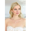 Mariell Pearl Drop Bridal Necklace and Earrings Set with CZ