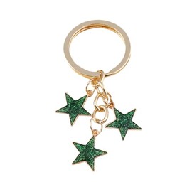 Fuqimanman2020 Glitter Star Charms Enameled Keychain for Women Girls Colorful Star Keyring with Tassel Purse Bag Decor-Glitter Green